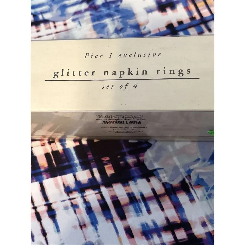 PIER‎ 1 -Glitter Napkin Rings Set Of 4 (New)
